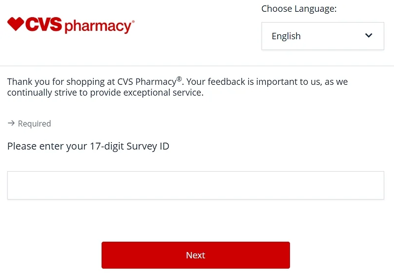 www.cvshealthsurvey.com homepage