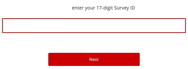 enter the survey code